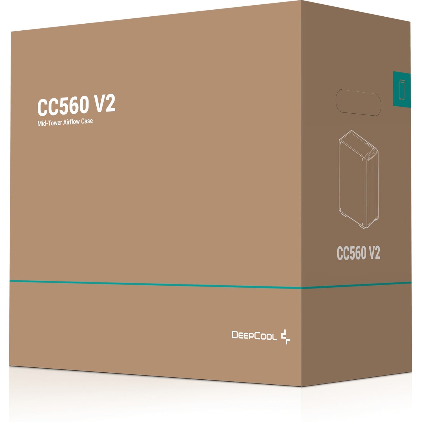 Deepcool cc560 v2 midi tower behuizing (zwart | 2x usb-a | tempered glass)