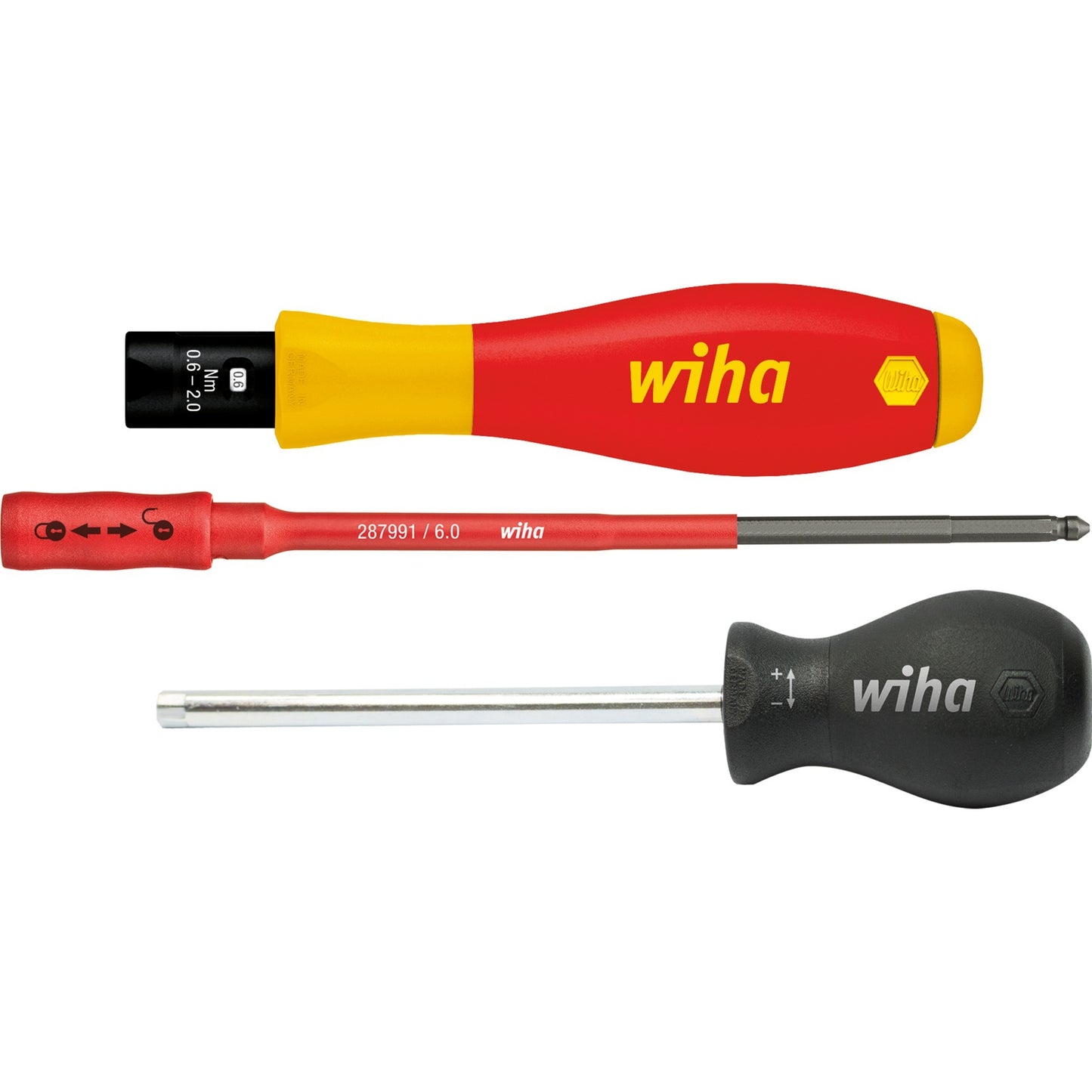 Wiha momentschroevendraaier torquevario-s electric (rood geel, 3-delig, 0,5 - 2 nm)