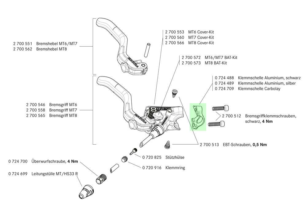 Magura manico del freno staffa per morsetto