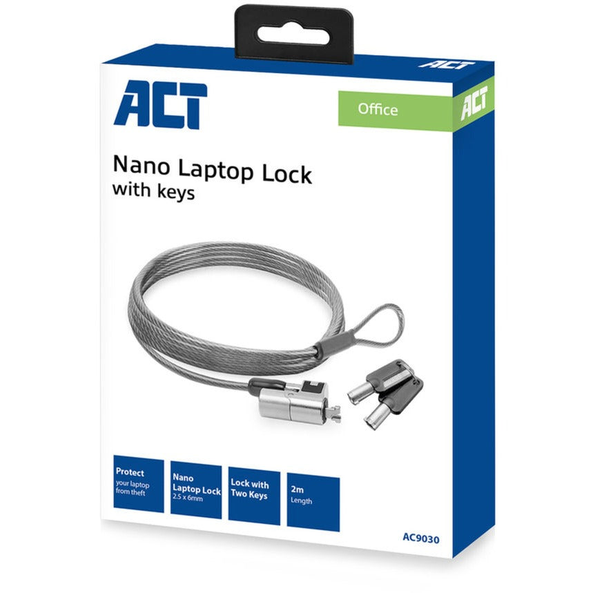 ACT Connectivity Nano Laptop Lock con teclas