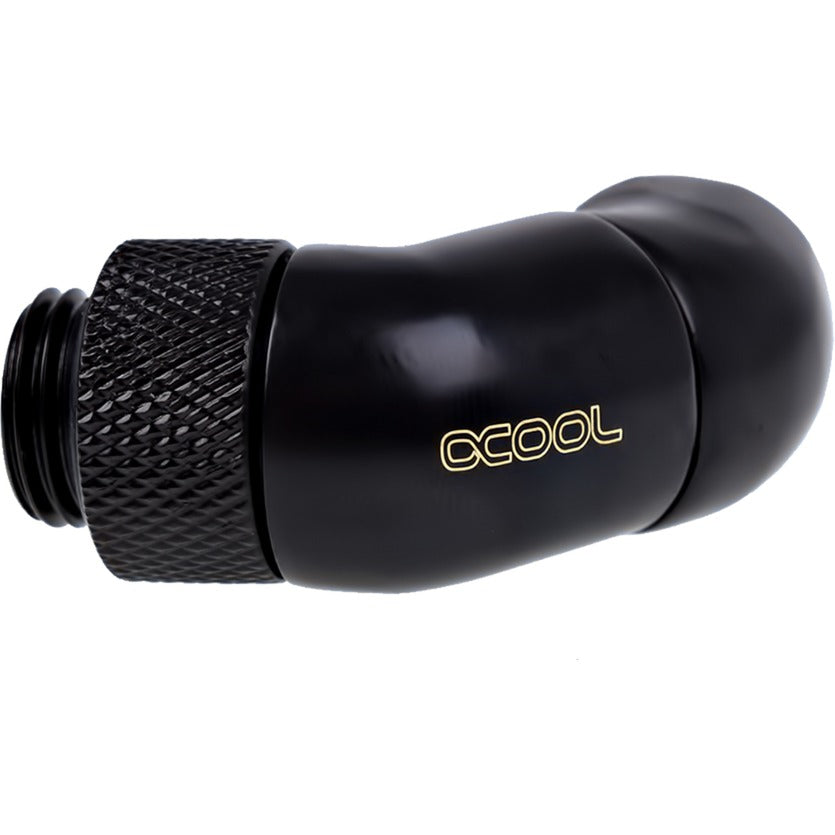 Adattatore angolato Alphacool eiszapfen doppio collegamento a 45 gradi (nero)