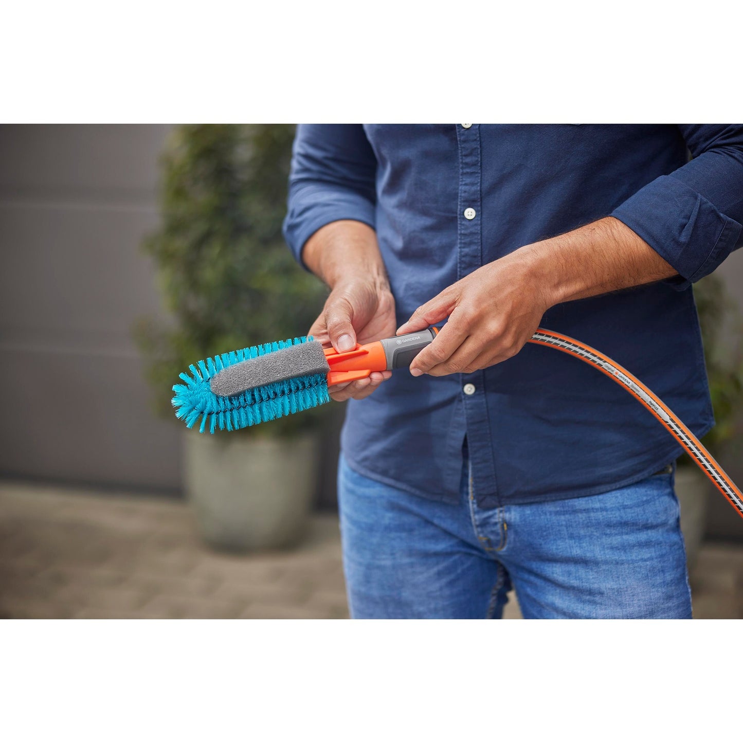 Gardena CleanSystem Fietswasset, con cepillo para bicicletas, manguera e