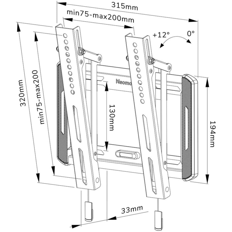 Neomounts di Newstar WL35-550BL12 TV Wall Stont