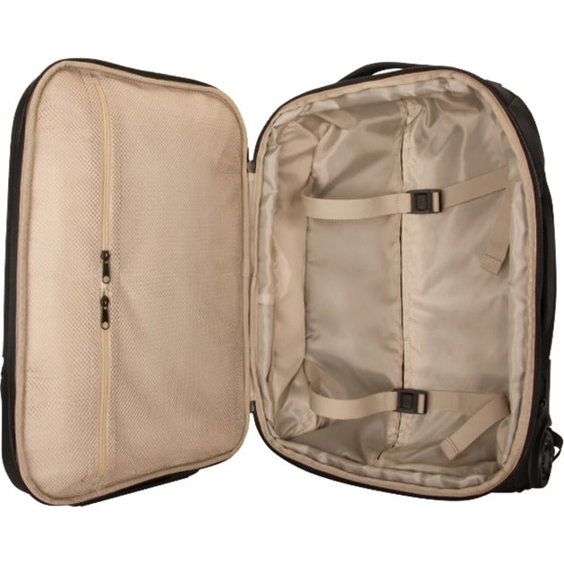 Targus 15.6” ecosmart mobile tech traveler rolling backpack trolley (zwart)