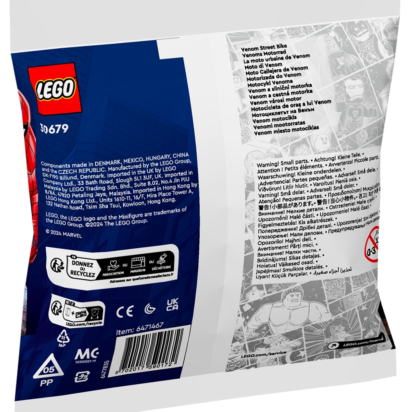 Lego Marvel - Giocattolo da costruzione per bici da strada Venom (30679)