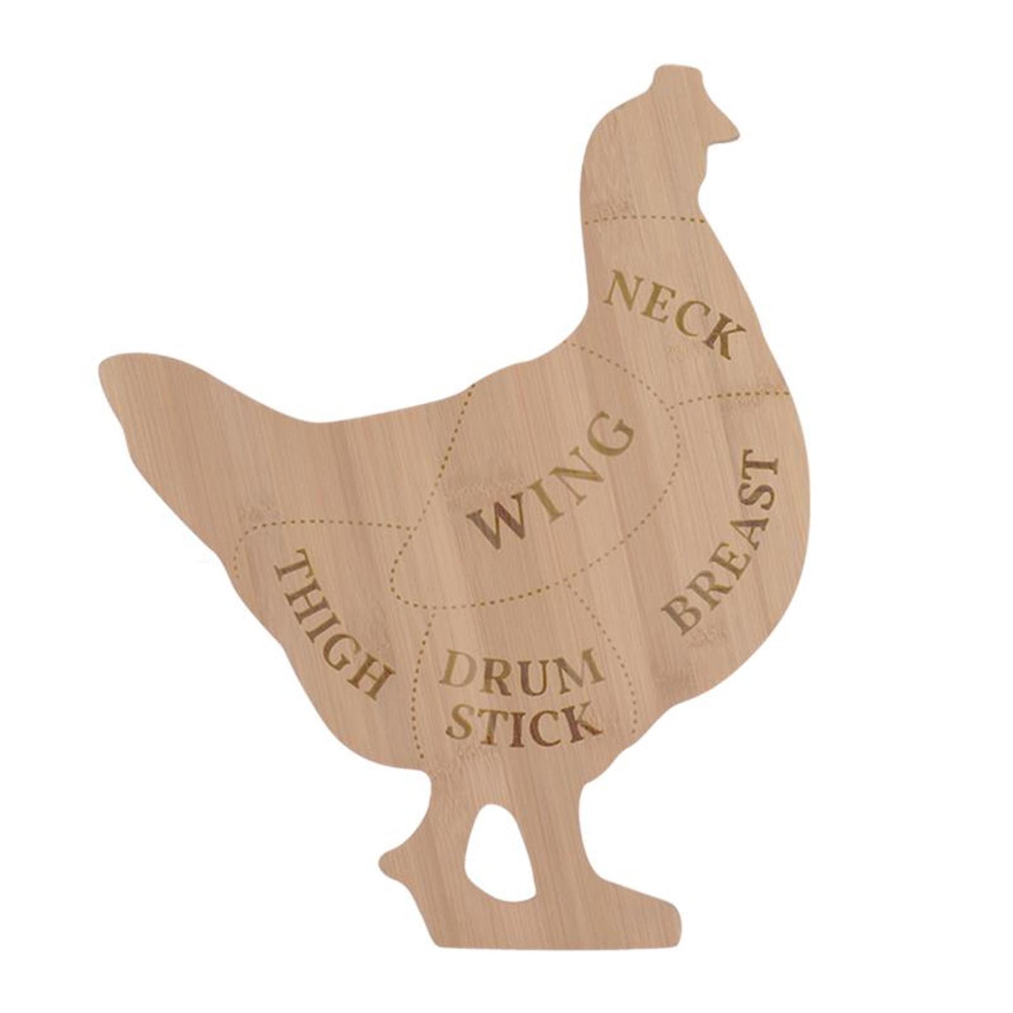 Esschert design tabla de cortar pollo l bambú 39,8x49,5x1cm