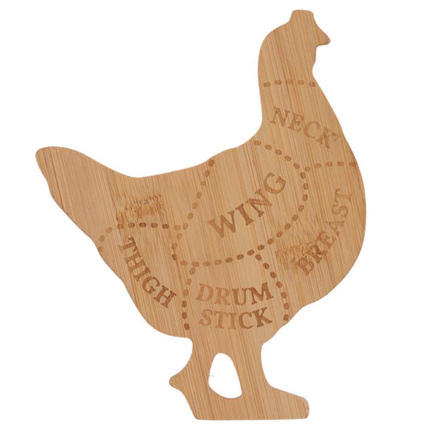 Esschert design tabla de cortar pollo s bambú 15,4x19x1cm