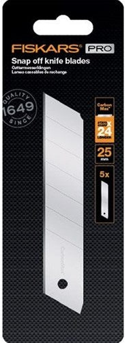 Coltello a scatto di ricambio Fiskars carbonmax | 25 mm | 5 pezzi | 1027233 1027233