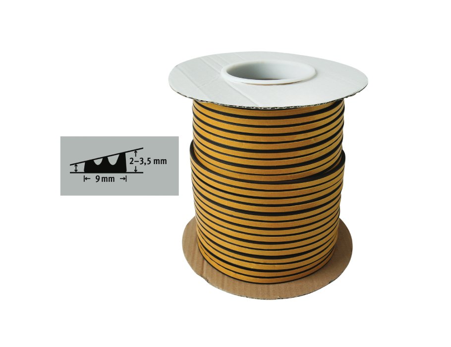 Fix-O-Moll Tour Strap E Profilo 100m x 9 mm 1-3,5 mm nero