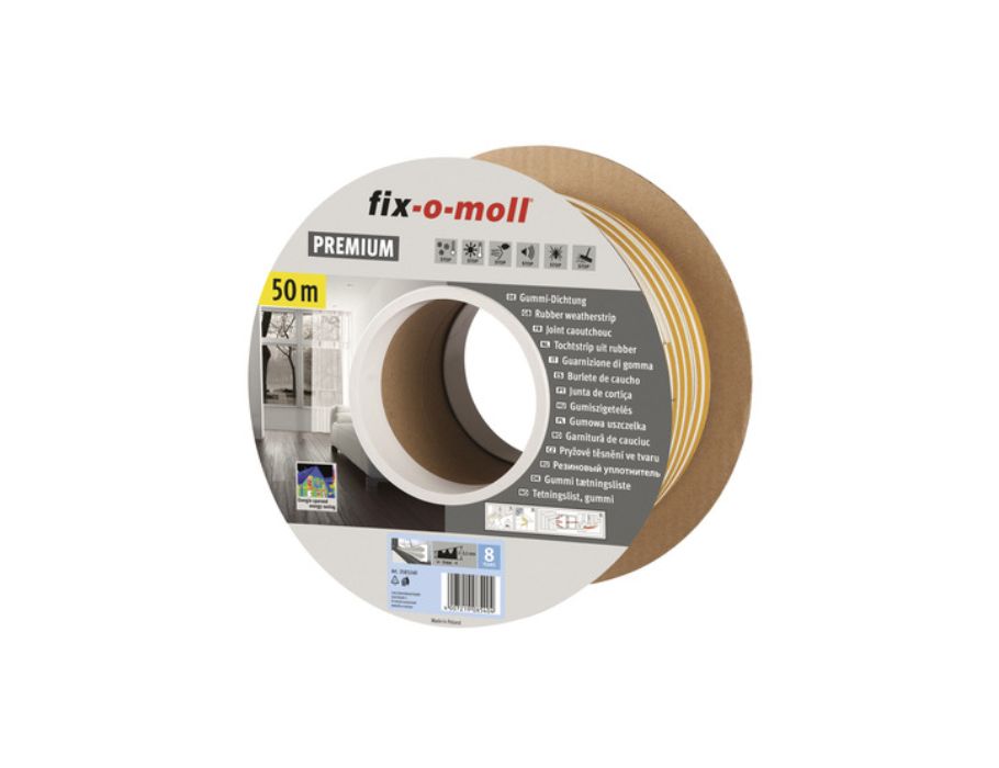 Fix-O-Moll Draft Tape e Profilo 50m x 9 mm 2-3,5 mm bianco