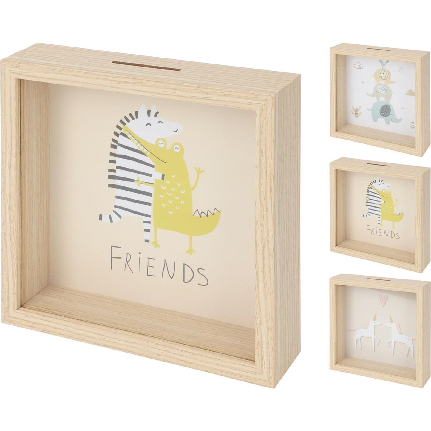 Hucha de madera con imagen infantil