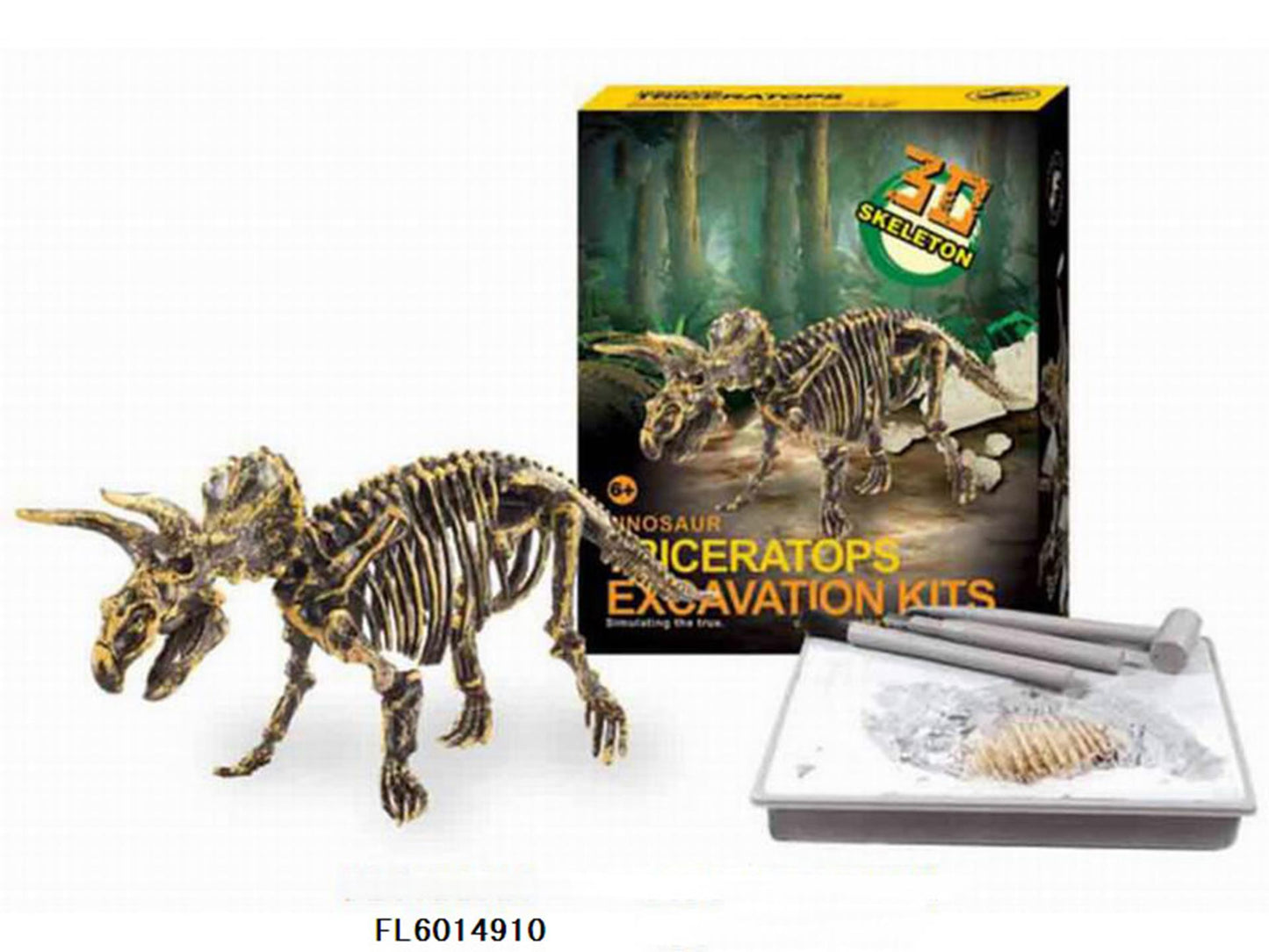 Aro scolpisce lo scheletro di dinosauro triceratopo 23 cm