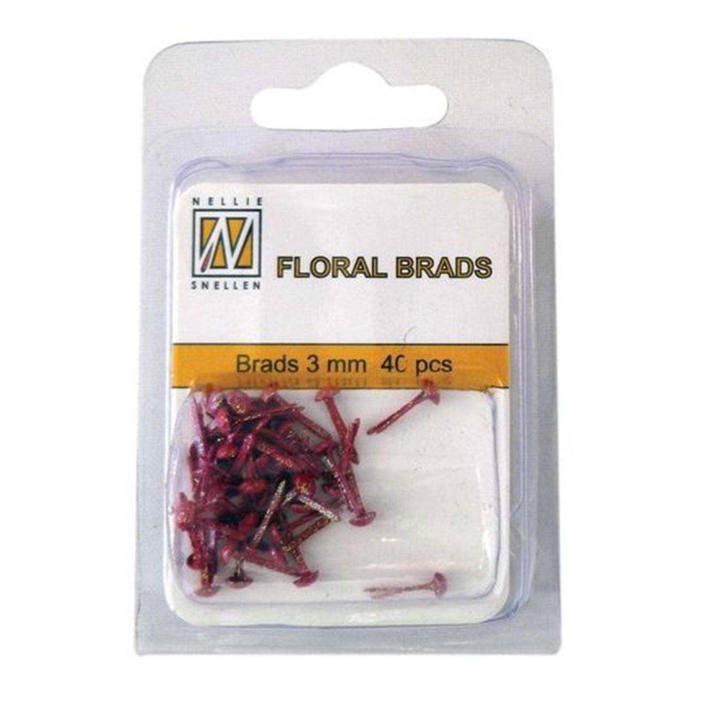 La elección de Nellie • tachuelas florales con purpurina de 3 mm. Paquete de 40 piezas rojo 1797h
