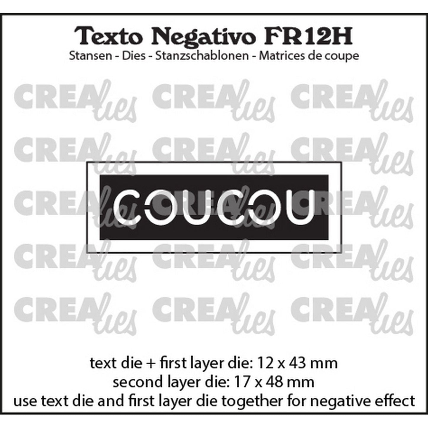 Crealies • testo negativo coucou (orizzontale)
