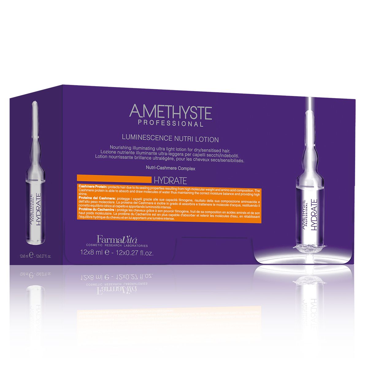 Farmavita lozione nutriente ametista idrata luminescenza 12x8ml