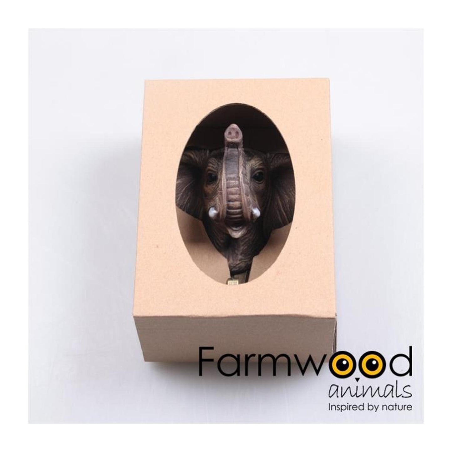 ¡Gancho de perchero de animales de madera de granja enganchado! elefante 6.5x9x11cm