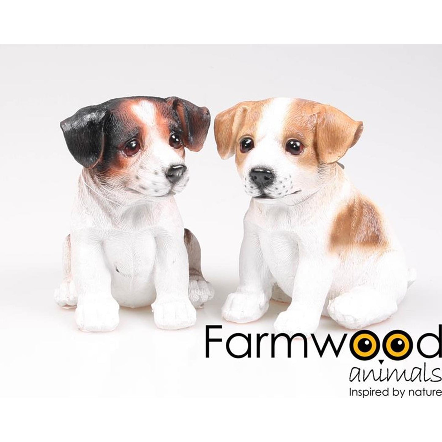 Estatua de jardín animales Farmwood cachorro jack russel 13x10x15cm