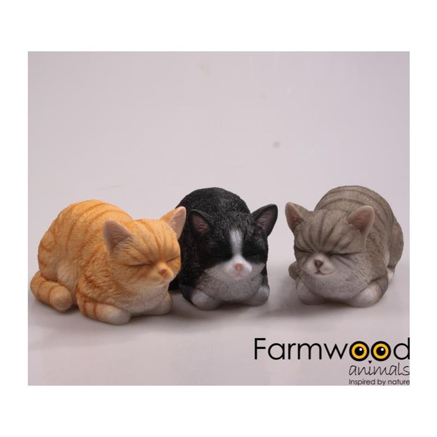 Estatua de jardín animales Farmwood gato gato durmiendo 10x17x11cm
