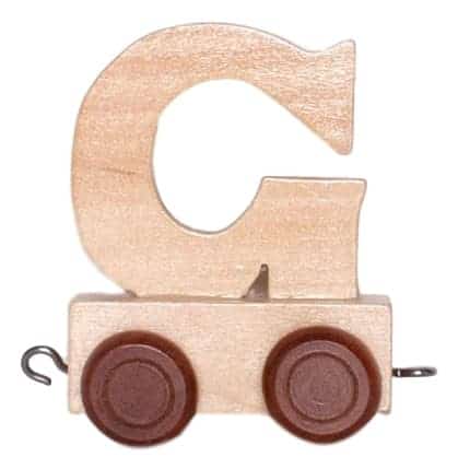 Carta de madera G con ruedas de 6 cm de altura