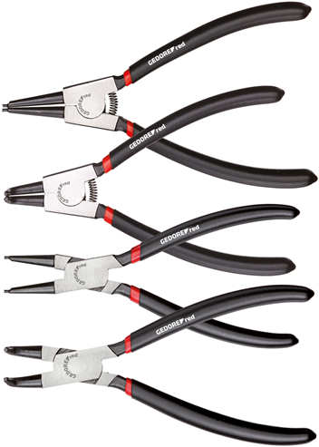 Gedore rosso | set di pinze per anelli elastici | 4 pezzi - r28002004