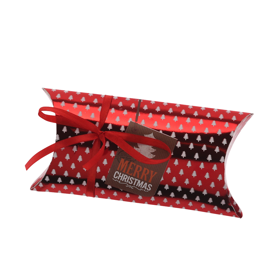 Confezione regalo Natale rosso 18x9cm 4 pezzi