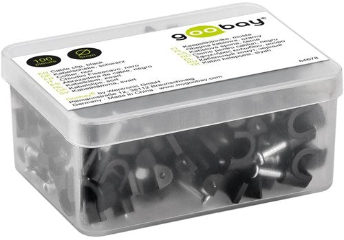 Fermacavo Goobay scatola nera rotonda da 5 mm (100) - 4113230