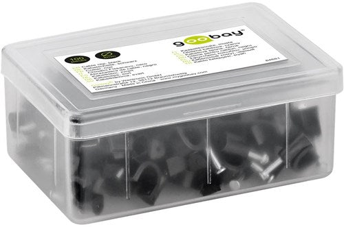 Fermacavo Goobay scatola nera rotonda da 8 mm (100) - 4113233