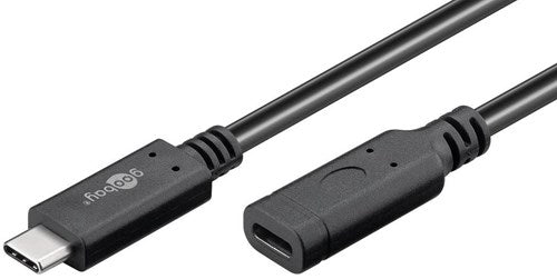 Ngk goobay usb-c macho - usb-c hembra disponible | 1m negro - 9550230