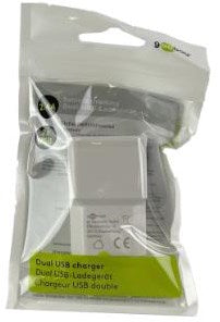 Goobay Cargador USB acodado doble 2.4a blanco - 9550150