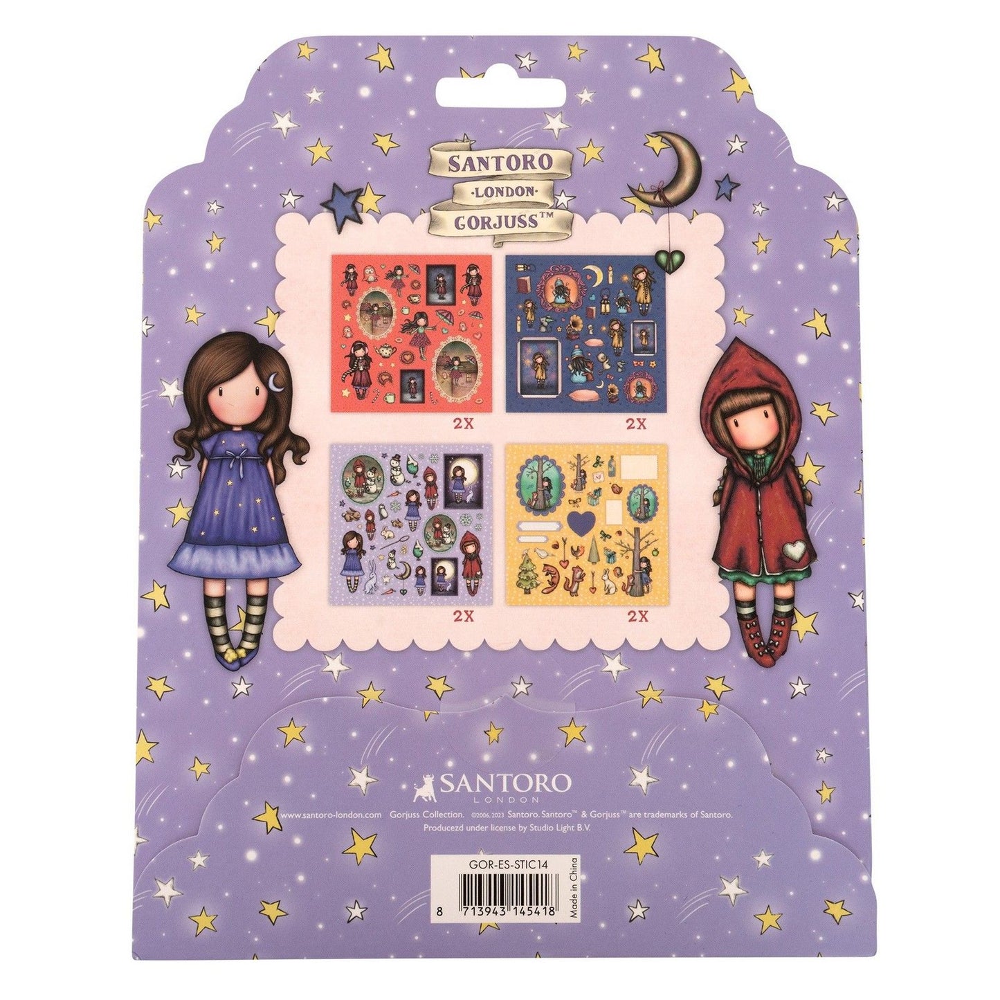 Luz de estudio • Hojas de pegatinas Gorjuss Essentials diseños 4x2