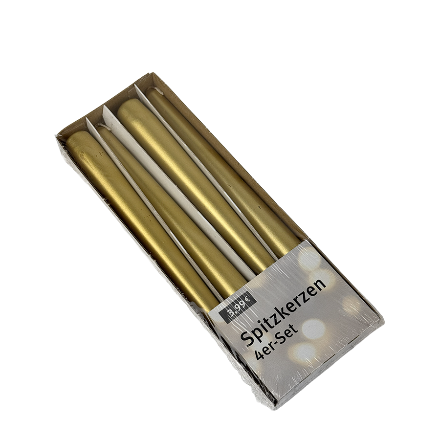 Candela gotica oro 245 24mm 4 pezzi