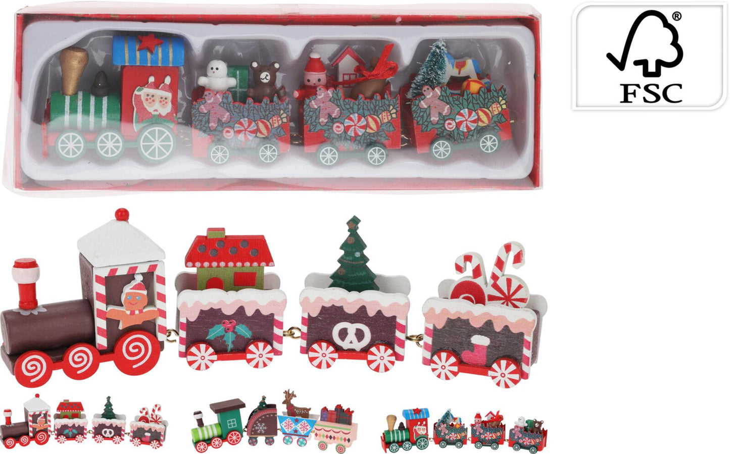 Home Styling tren madera Navidad 20cm