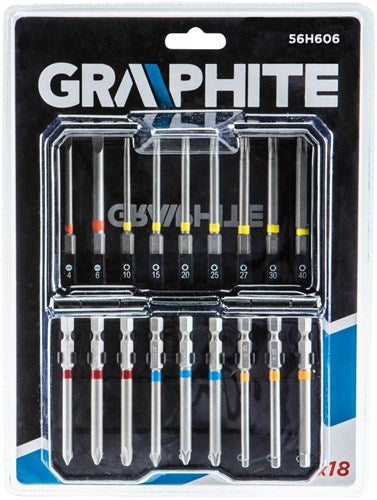 Set punte in grafite | 18 pezzi | in scatola portaoggetti extra lunga - 6480223