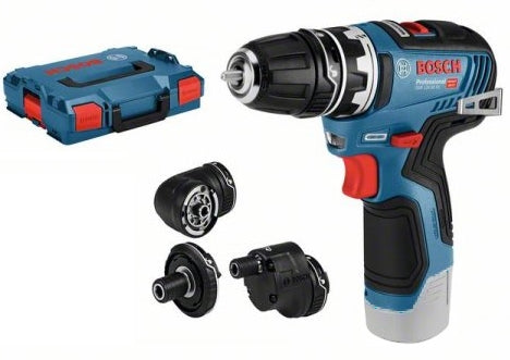 Trapano avvitatore a batteria Bosch GSR 12V-35 FC blu + accessori | senza batterie e caricabatterie | in l-boxx - 06019h3003