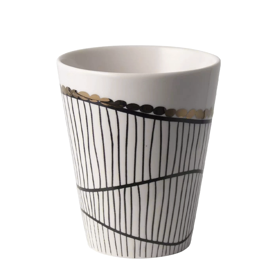 Gusta beker fika wit zwart goud 300ml