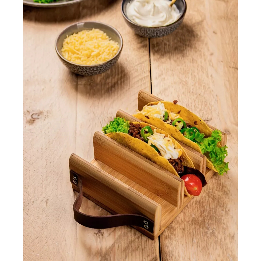 Porta tacos Gusta bambú 14x12cm
