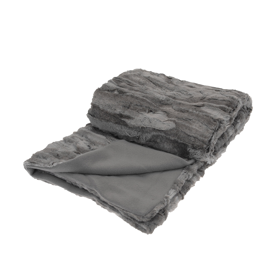 Cappotto in pile scozzese Hs grigio 130x150 cm