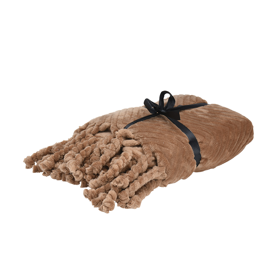 H s nappe plaid marrone 130x160 cm