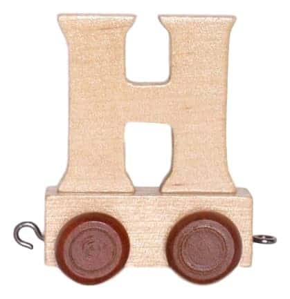 Carta de madera H con ruedas de 6 cm de altura
