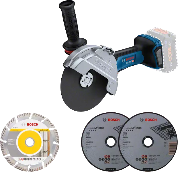 Bosch azul gws 18v-180p | amoladora angular inalámbrica | 180 mm | excluido baterías y cargador - 06019h6l01
