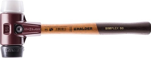 Martillo de plástico Halder | longitud 490 mm principal d. 80 mm | madera de dureza media | caucho negro superplástico blanco | 1 pieza - 3027.080 3027.080