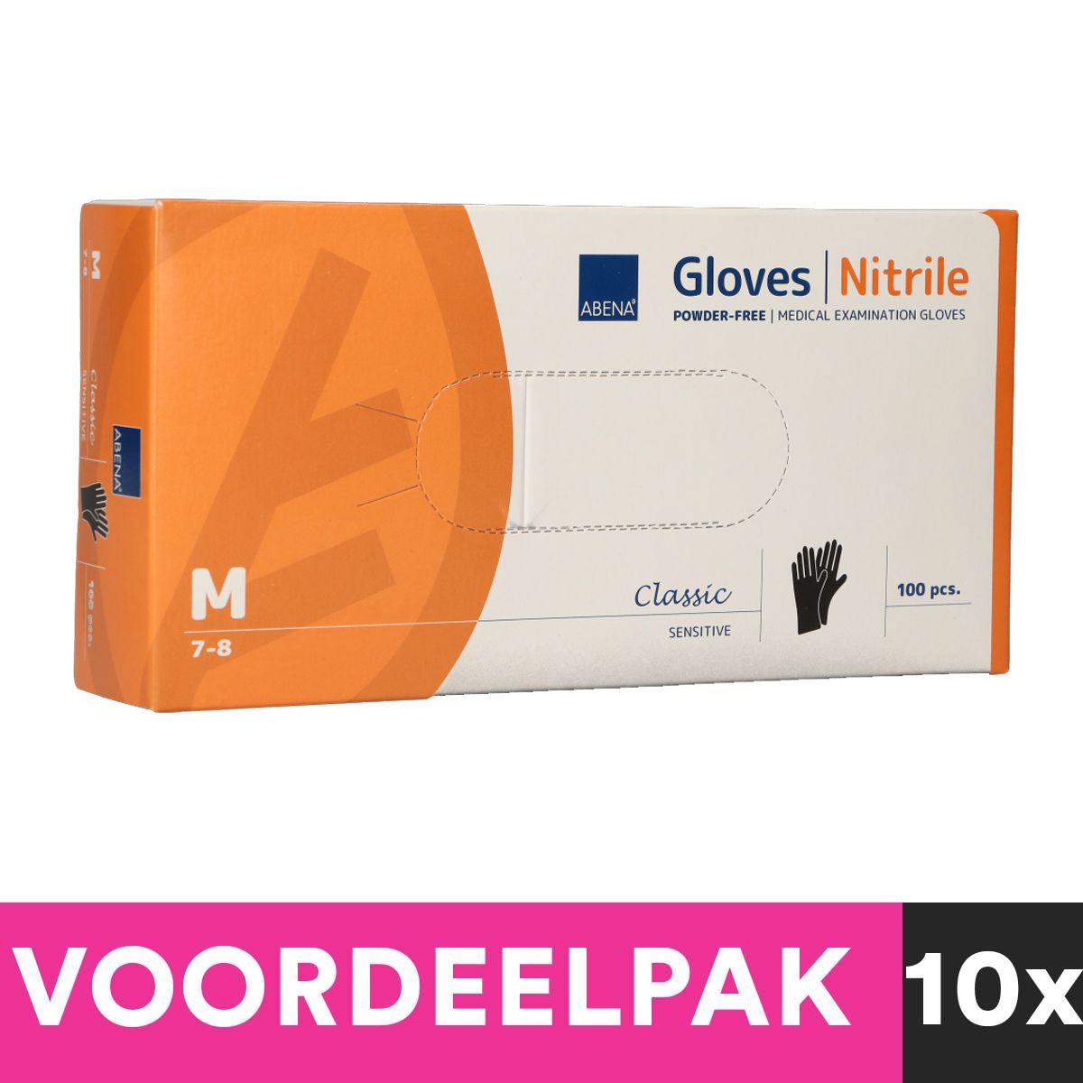 Abena Abena Powded Glove di nitrile dimensioni Medio 100 pezzi Black Sconto Pacchetto