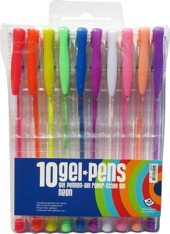 Van Der Doelen Haza Gel Pens Neon 10 piezas