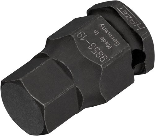 Punta de llave de vaso de impacto Hazet 985s-19 1 2 pulgadas (12,5 mm) perfil hexagonal interno hueco cuadrado sw 19 mm