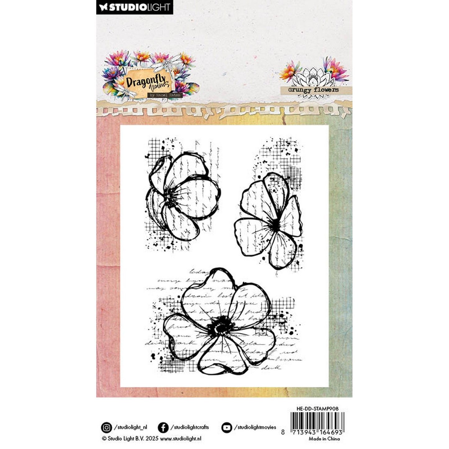 Lampada da studio • nocciola eaton timbro trasparente fiori sgangherati sogni libellula 62x93x3mm 3 pezzi