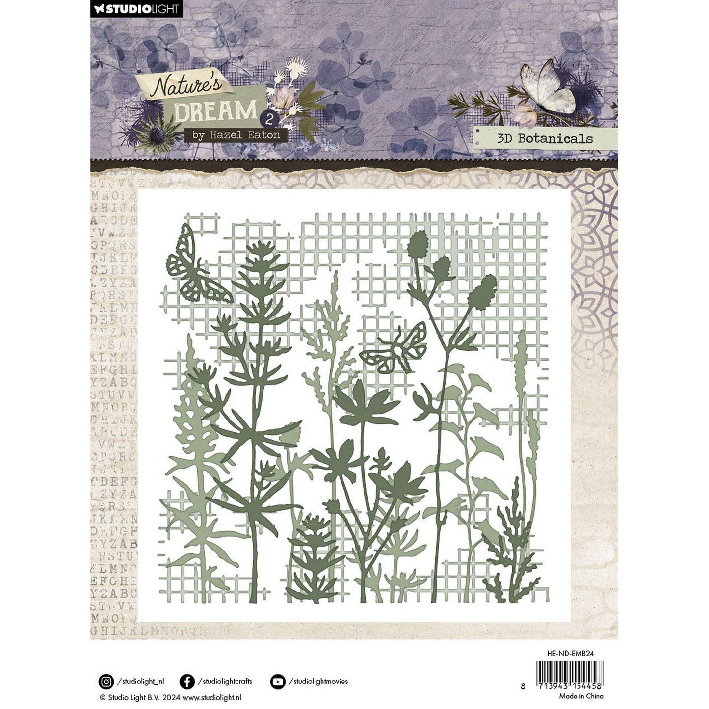 Studio light • il sogno della natura 2 cartelle per goffratura 3d botanicals