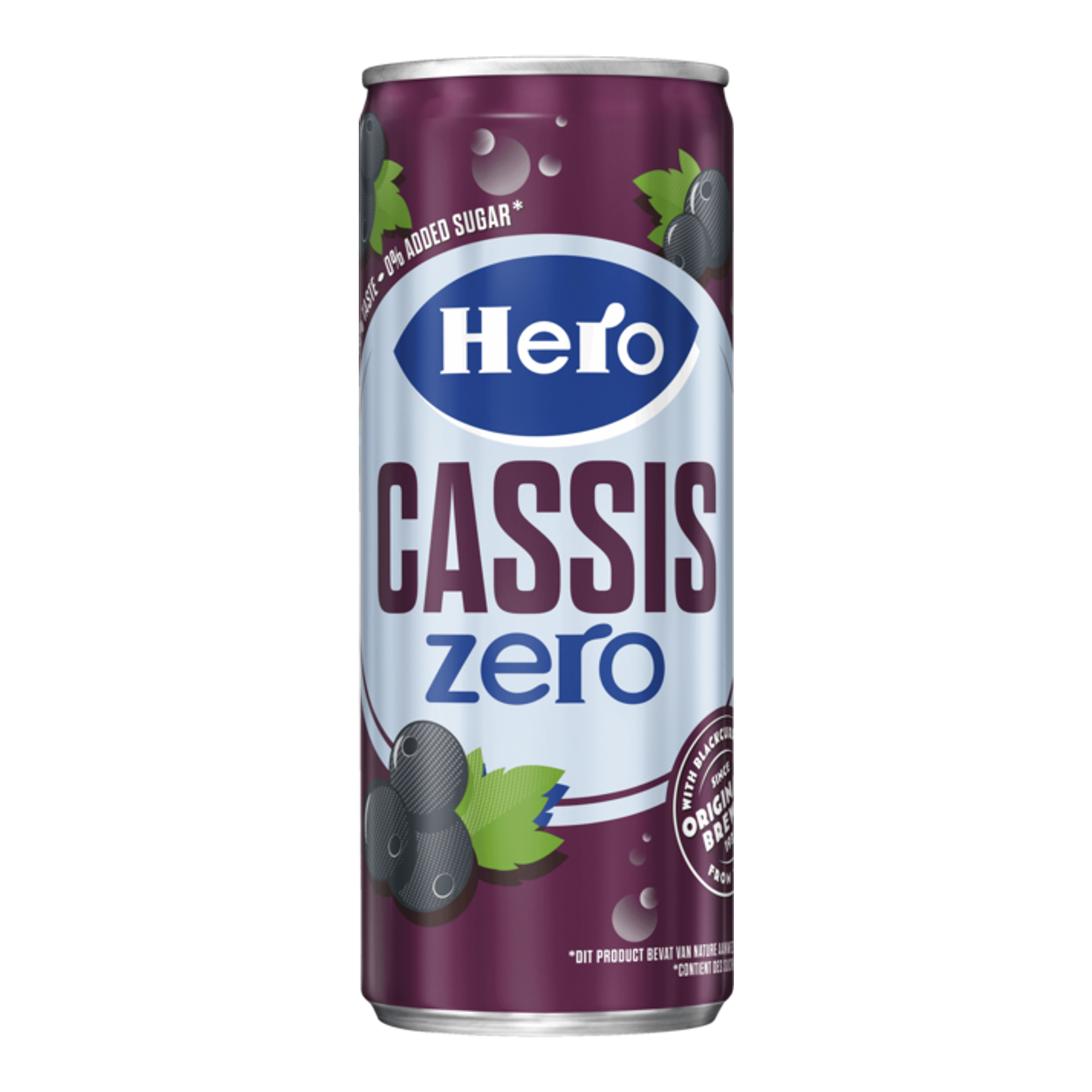 Lata Hero pequeña de cassis zero (24x 250ml)