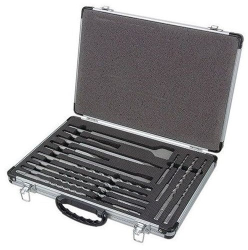 Hikoki accessori sds-plus set trapano e scalpello 17 pezzi in valigetta di alluminio - 402555