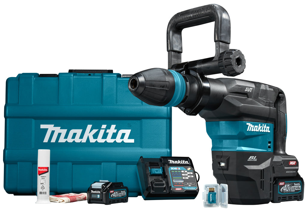 Martillo demoledor a batería Makita SDS-Max XGT 40V Max 4.0Ah
