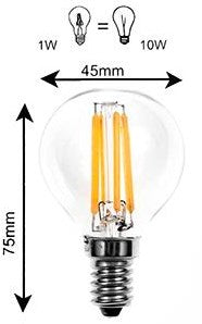 HP LED Bullet E14 1-10W 2200K Filamento Trasparente - LED7928